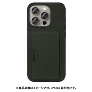 WORK28IP-EG-IP15PRO [iPhone 15 Pro用 PUレザーケース カードポケット＆ストラップホール付き エバーグリーン]