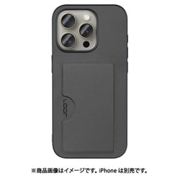 WORK28IP-GY-IP15PRO [iPhone 15 Pro用 PUレザーケース カードポケット＆ストラップホール付き グレー]