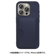 WORK28IP-NY-IP15PRO [iPhone 15 Pro用 PUレザーケース カードポケット＆ストラップホール付き ネイビー]