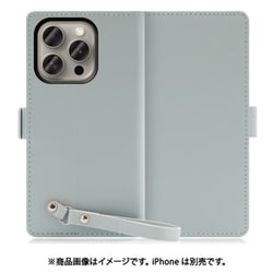 WORK29IP-GN-IP15PRO [iPhone 15 Pro用 手帳型ケース スタンド機能＆ストラップホール付き アイスグリーン]