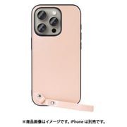 WORK33IP-PK-IP15PRO [iPhone 15 Pro用 本革ケース ストラップ＆ストラップホール付き ピーチピンク]
