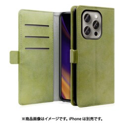 WORK34MAGIP-GN-IP15PRO [iPhone 15 Pro用 手帳型ケース スタンド機能＆カードポケット＆ベルト付き サマーグリーン]
