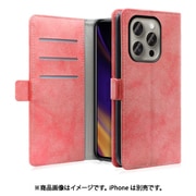 WORK34MAGIP-PK-IP15PRO [iPhone 15 Pro用 手帳型ケース スタンド機能＆カードポケット＆ベルト付き スプリングピンク]