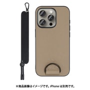 WORK37IP-BN-IP15PRO [iPhone 15 Pro用 首掛けケース ネックストラップ付き ラテブラウン]