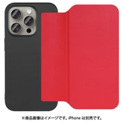 WORK38IP-RD-IP15PRO [iPhone 15 Pro用 PUレザースマホケース ストラップホール＆カードポケット付き スカーレット]