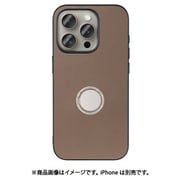 WORK48IP-BN-IP15PRO [iPhone 15 Pro用 本革ケース スタンド機能＆ストラップホール付き ラテブラウン]