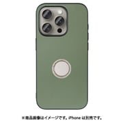 WORK48IP-GN-IP15PRO [iPhone 15 Pro用 本革ケース スタンド機能＆ストラップホール付き ホーリーグリーン]
