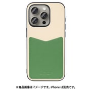 WORK49IP-CMGN-IP15PRO [iPhone 15 Pro用 PUレザーケース ストラップホール＆カードポケット付き クリームグリーン]
