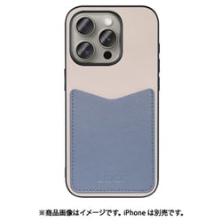 WORK49IP-GYBU-IP15PRO [iPhone 15 Pro用 PUレザーケース ストラップホール＆カードポケット付き グレーブルー]