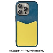 WORK49IP-NYYL-IP15PRO [iPhone 15 Pro用 PUレザーケース ストラップホール＆カードポケット付き ネイビーイエロー]