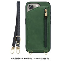 WORK54IP-GN-IP15PRO [iPhone 15 Pro用 背面型スマホショルダーケース ロングストラップ＆カードポケット付き オリーブグリーン]