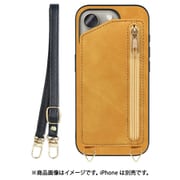 WORK54IP-YL-IP15PRO [iPhone 15 Pro用 背面型スマホショルダーケース ロングストラップ＆カードポケット付き ゴールデンイエロー]