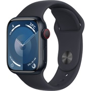 Apple Watch Series 9 （GPS + Cellularモデル）- 41mmミッドナイトアルミニウムケースとミッドナイトスポーツバンド - S/M [MRHR3J/A]