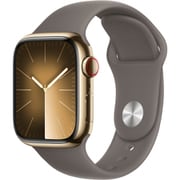 Apple Watch Series 9 (GPS + Cellularモデル)- 41mmゴールドステンレススチールケースとクレイスポーツバンド - M/L MRJ63J/A