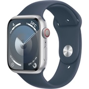 Apple Watch Series 9 （GPS + Cellularモデル）- 45mmシルバーアルミニウムケースとストームブルースポーツバンド - M/L [MRMH3J/A]