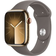 Apple Watch Series 9 (GPS + Cellularモデル)- 45mmゴールドステンレススチールケースとクレイスポーツバンド - M/L MRMT3J/A