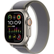 Apple Watch Ultra 2 （GPS + Cellularモデル）- 49mmチタニウムケースとグリーン/グレイトレイルループ - S/M [MRF33J/A]