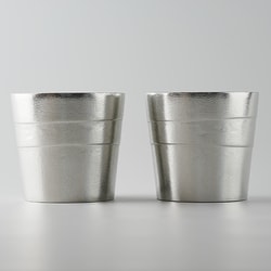 錫製器 静波 蕎麦猪口 2個セット ging-163