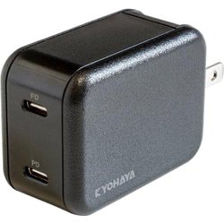 USB急速充電器 USB PD（パワーデリバリー）対応 45W USB-C×2 GaN（窒化ガリウム）搭載 PPS充電対応 スイングプラグ採用 ブラック JKPD45M2BK