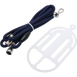 SAC-SB05/CNV [ストラップスマートフォンホルダー 首掛け・ななめ掛け両対応 クリア×ネイビー]