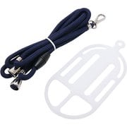 SAC-SB05/CNV [ストラップスマートフォンホルダー 首掛け・ななめ掛け両対応 クリア×ネイビー]