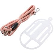 SAC-SB05/CPK [ストラップスマートフォンホルダー 首掛け・ななめ掛け両対応 クリア×ピンク]
