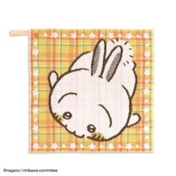 ちいかわ カラフルチェック 34cm×34cm イエロー ループ付ウォッシュタオル 41-1131080Y