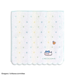 ちいかわ ドット271-8002 25cm×25cm グリーン タオルハンカチ 41-4030080G