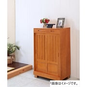 和風引き戸シューズボックス 60cm ライトブラウン TAN-162-60（LBR）