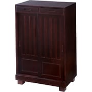 和風引き戸シューズボックス 60cm ダークブラウン TAN-163-60（DBR）