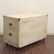 TAN-168-F2 [桐製収納ボックス 2段深型 キャスター付き]