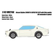 VM274A 1/43 日産 スカイライン 2000 GT-R KPGC110 1973 with Chin spoiler RS watanabe 8 spork ホワイト [レジンキャストミニカー]