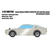 VM274B 1/43 日産 スカイライン 2000 GT-R KPGC110 1973 with Chin spoiler RS watanabe 8 spork シャンパンシルバー [レジンキャストミニカー]