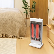 縦2灯カーボンヒーター 900W 2段階 自動首振り機能 転倒オフ機能付き ホワイト SKJ-WM90CT