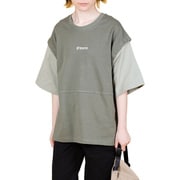 smoA2rscnsaMgrn [2WAY REMOVABLE SLEEVE COTTON CREW NECK BIG S/S T-SHIRT M グリーン]