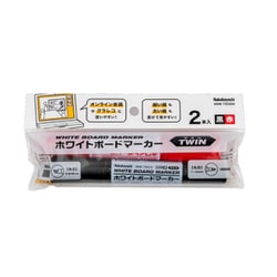 ホワイトボードマーカー ツイン 2本パック 黒赤 WMK-T202M