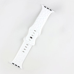 IQ-AW031B45-WH [Apple Watch 45/44/42mm レオパード シリコンバンド （031） ホワイト]