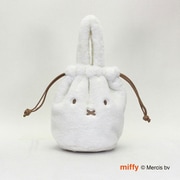 6057 B215 フェイスホワイト/ミルクティー [限定 miffy（ミッフィー） 秋冬ファー 巾着トート]