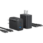 USB急速充電器 Anker Charger 20W with USB-C&USB-C ケーブル 1.5m USB PD(パワーデリバリー)対応 USB-C×1/USB-A×1 2台同時充電可能 ブラック B2348112