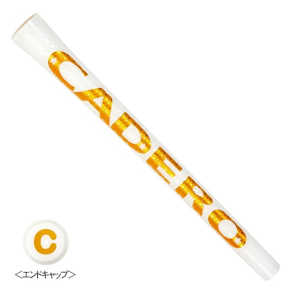カデロ 2×2 PTG DUO UT ホワイト/ゴールド Mサイズ/B有り [ゴルフ用グリップ]