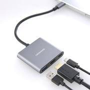 USB Type-C ドッキングステーション 3in1 シルバー GH-MHC3A-SV
