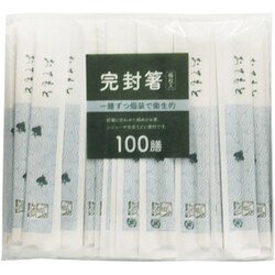 アスペン 元禄 割箸 完封箸 100膳 楊枝入 短め 16.5cm 波千鳥柄