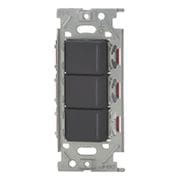 NKW03619-SB [NKシリーズ スイッチセット ガイド付/チェックランプ付 トリプル 3路（上ガイド/中ガイド・チェック/下ガイド・チェック） ソフトブラック 1個入]