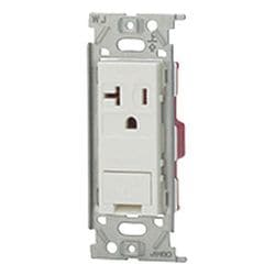 JEC-BN-ITGE-PW [J・WIDE SLIM/J・WIDE/ニューマイルドビー/NKシリーズ 埋込アースターミナル付15A/20A兼用コンセント 125V ピュアホワイト 1個入]