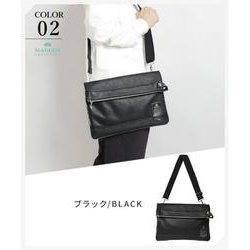 TMPI-06BK [メデン PU LEATHER 口折れショルダー ブラック]