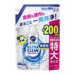 食洗機用 キュキュット ウルトラクリーン 無香性 詰め替え 1100g [食器用洗剤]