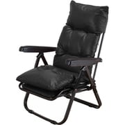 スライドリクライニングチェア ヘッド部固定タイプ 折りたたみ可能 フットレスト ブラック TAN-801BK