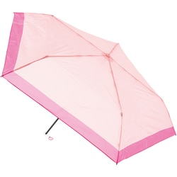 折りたたみ傘 晴雨兼用 MAGICAL TECH（マジカルテック） ヘムボーダー 50cm 手開き式 UVカット加工 軽量 ローズピンク 10286