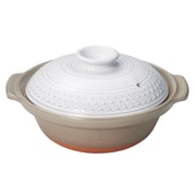 萬古焼 土鍋 8号 2-3人用 M 1500ml /電子レンジ・オーブン・直火対応/ CLEA(クレア) KASUMI グレー 32681
