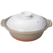萬古焼 土鍋 9号 3-4人用 L 2400ml /電子レンジ・オーブン・直火対応/ CLEA（クレア） KASUMI グレー 32691